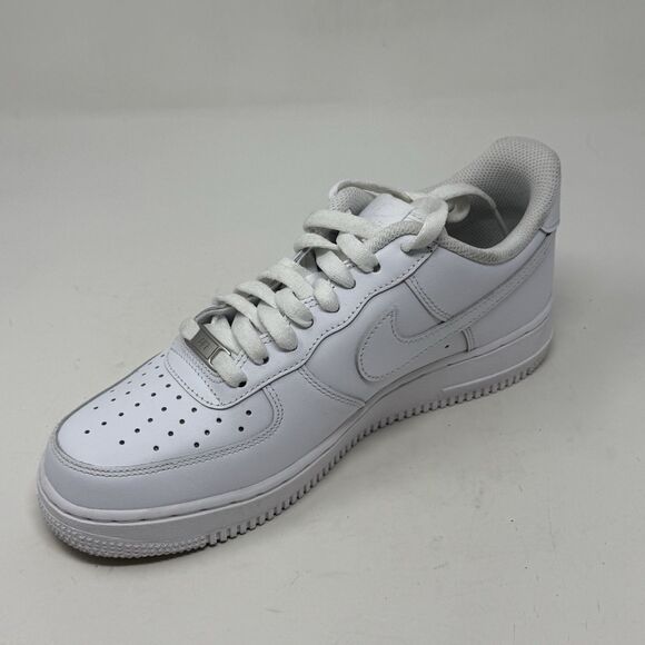 Nike Air Force 1 '07 Low Womens 9 Triple White Leather Athletic Shoes Sneakers - Picture 10 of 16